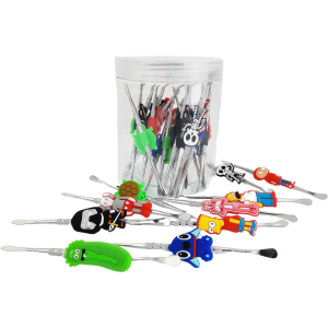 4.5″ DOUBLE ENDED CHARACTER DABBER – 30 PCS