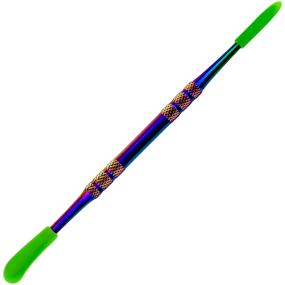 5" Iridescent Stainless Steel Dab Tool w/ Silicone Tips - photo 3