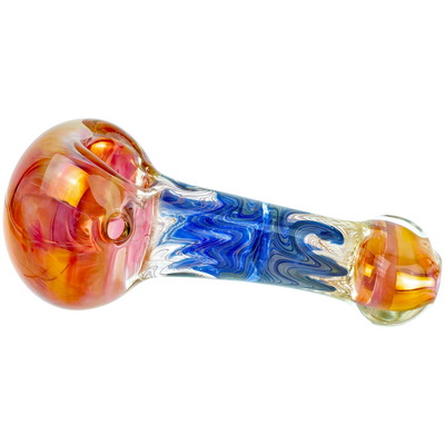 4.5" Fume Base w/ Double Cobalt Fume Wigwag Sectional Body Hand Pipe