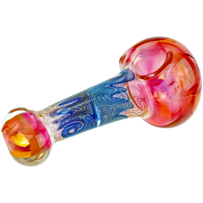 4.5" Fume Base w/ Double Cobalt Fume Wigwag Sectional Body Hand Pipe