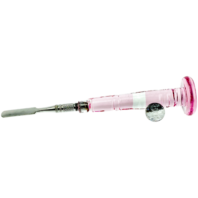 5.5" Stand Up Glass w/ Dichro Marble & Stainless Steel Tip Dab Tool - photo 5