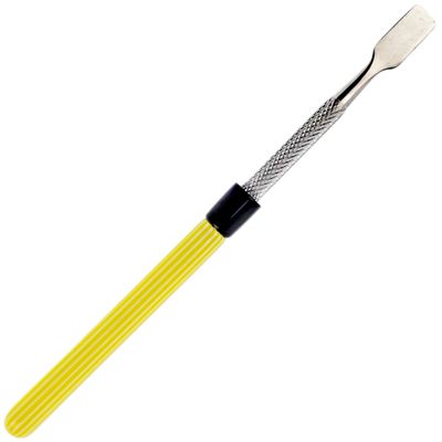 5" Color Line Swirl Glass Handle Stainless Steel Dab Tool - alternate angle