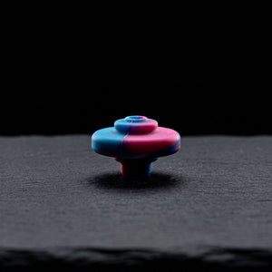 1.5" Silicone Carb Cap on dark slate surface - Oil Slick Pad