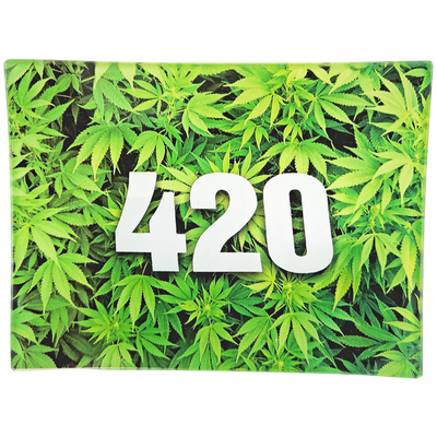Small Shatter Resistant Glass Rolling Tray