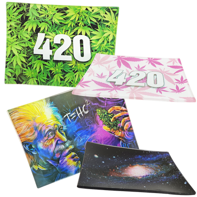 Small Shatter Resistant Glass Rolling Tray
