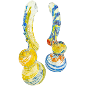 7.5″ FUME & CANE SWIRL BUBBLER
