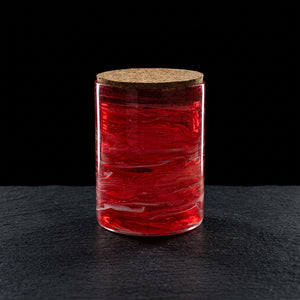 6" Resin Swirl Stash Jar with Cork Lid on dark slate surface - Oil Slick Pad