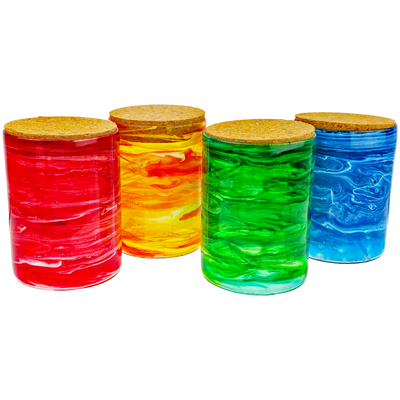 6" Resin Swirl Stash Jar with Cork Lid