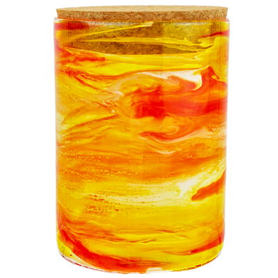6" Resin Swirl Stash Jar with Cork Lid