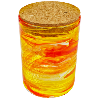 6" Resin Swirl Stash Jar with Cork Lid