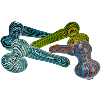 6" Full Color Line Swirl Flat Mouth Hammer Bubbler - photo 2