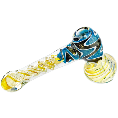 5.5" Fume Swirl w/ Color Line Wave Body & Bowl Bubbler - photo 4