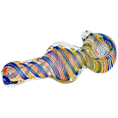 5.5" Cobalt Fume & Swirl Flat Body Hand Pipe