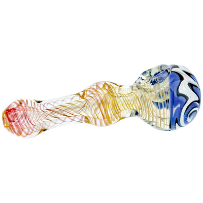 5" Fume Swirl Peanut Body Shape Pastel Wigwag Face Hand Pipe - photo 5