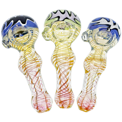 5" Fume Swirl Peanut Body Shape Pastel Wigwag Face Hand Pipe - photo 2