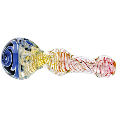 5" Fume Swirl Peanut Body Shape Pastel Wigwag Face Hand Pipe - photo 3