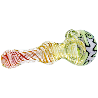 5" Fume Swirl Peanut Body Shape Pastel Wigwag Face Hand Pipe - photo 4