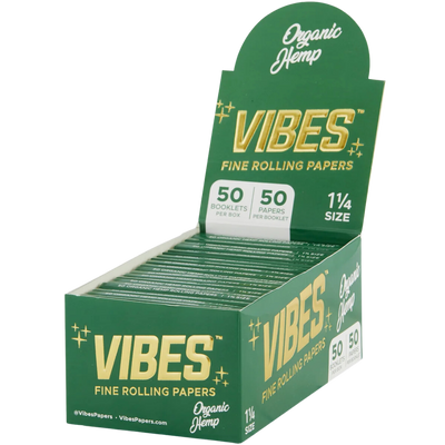 VIBES ORGANIC HEMP PAPERS BOX – 1.25″ by VIBES