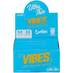 VIBES X COOKIES KING SIZE SLIM ULTRA THIN – 33 / 50 DISPLAY BOX – BLUE by VIBES