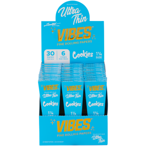 VIBES X COOKIES 1.25″ ULTRA THIN CONES – 6 / 30 DISPLAY BOX – BLUE by VIBES
