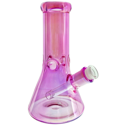 8" Iridescent 7mm Thick Beaker - Pink