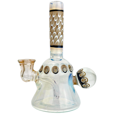 6.5" Natrix Glass Glopaz Dot Stack Rig w/ Cap & Pearl