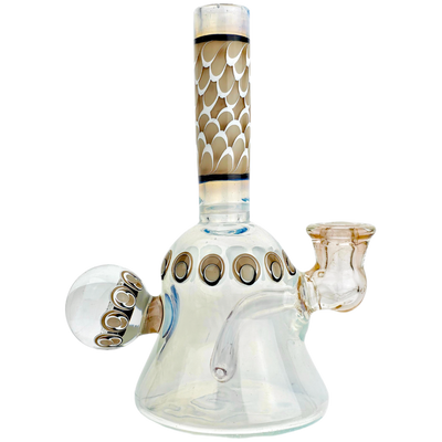 6.5" Natrix Glass Glopaz Dot Stack Rig w/ Cap & Pearl