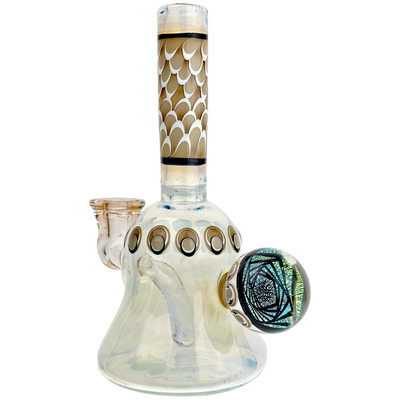 6.5" Natrix Glass Glopaz Dot Stack Rig w/ Cap & Pearl
