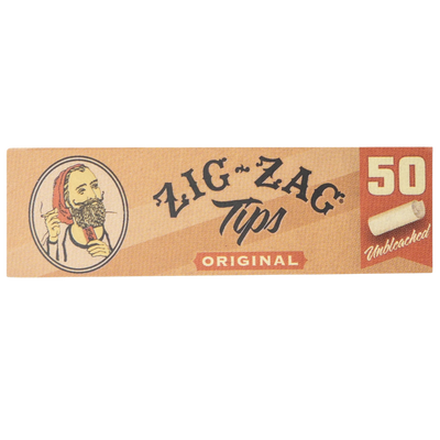 Zig Zag Unbleached Rolling Tips 50 Pack Carton