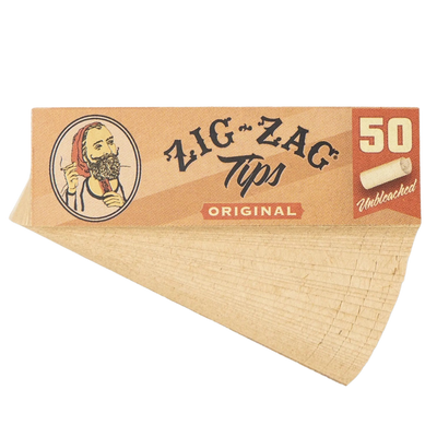 Zig Zag Unbleached Rolling Tips 50 Pack Carton