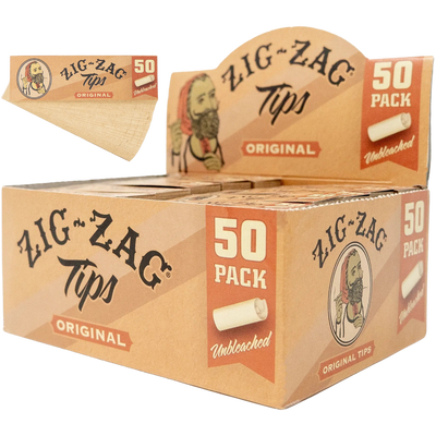 ZIG ZAG UNBLEACHED ROLLING TIPS 50 PACK CARTON