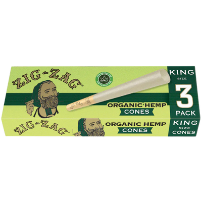 Zig Zag Paper Cones Organic Hemp King – 3pk