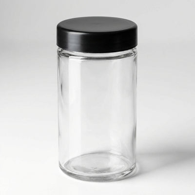 10oz Child-Resistant Glass Jars with Black Caps – 14 Grams (1/2 Ounce) Capacity, Airtight and Durable, 36-Pack – Ideal for Cannabis, Food, Display, and Craft Storage
