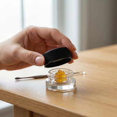 5ml Glass Jar- Heavy Bottom Child Resistant Jar with Black Lids