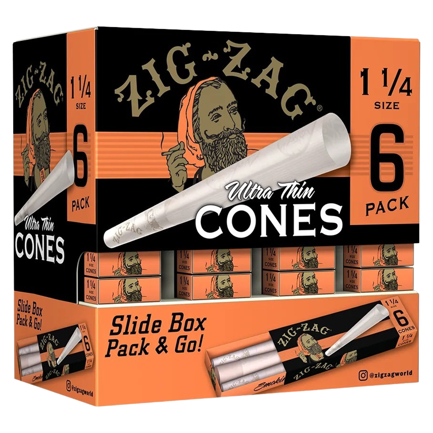 ZIG ZAG PROMO DISPLAY (36 PACK) – 1 ¼ CONES