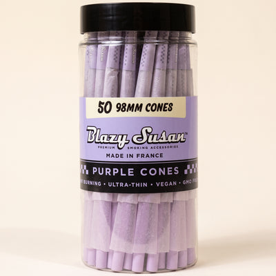 Blazy Susan Purple Cones – 50ct 98mm Cones, light background