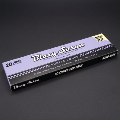 Blazy Susan Purple Paper Cones – 110mm King Size 20ct