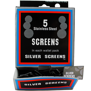 Box of silver stainless steel screens
