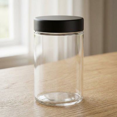 Oil Slick 10oz Child-Resistant Glass Jars with Black Caps - 14 Grams (1/2 Ounce) Capacity