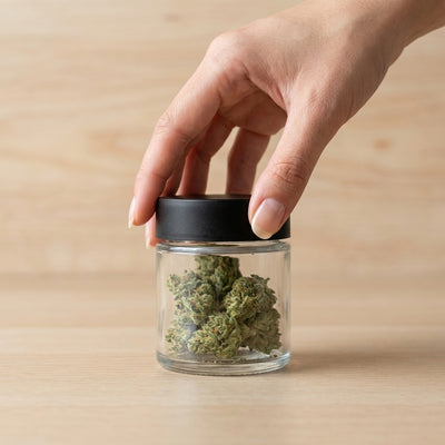 3oz Glass Jar with Black Child-Resistant Lid