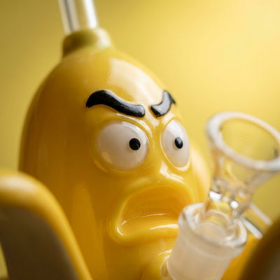 8.9" Banana Water Pipe | Glass + PVC