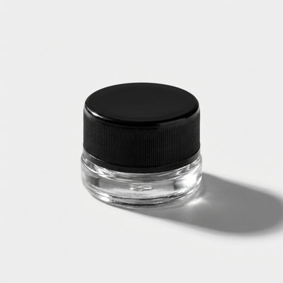 5ml Glass Jar- Heavy Bottom Child Resistant Jar with Black Lids