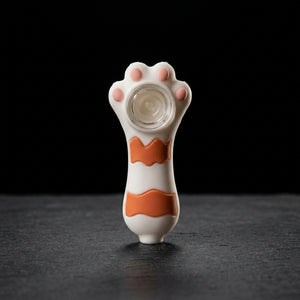 Cat paw hand pipe on dark slate surface - Oil Slick Pad