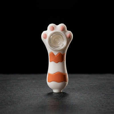 Cat paw hand pipe on dark slate surface - Oil Slick Pad