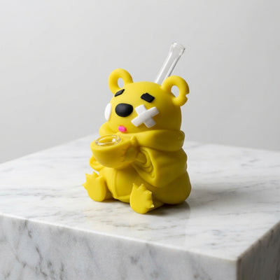 4.9" Tongue-sticking Bear Water Pipe | Silicone
