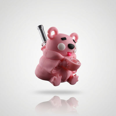 4.9" Tongue-sticking Bear Water Pipe | Silicone
