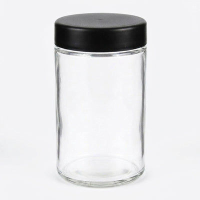 Oil Slick 10oz Child-Resistant Glass Jars with Black Caps - 14 Grams (1/2 Ounce) Capacity