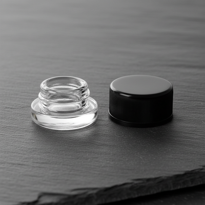 5ml Glass Jar- Child Resistant with Black Lids