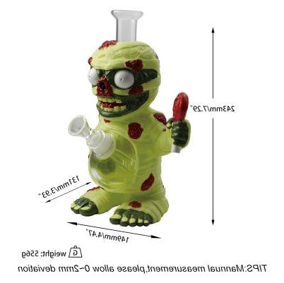 7.29" Lollipop Mummy Water Pipe | Glass + PVC