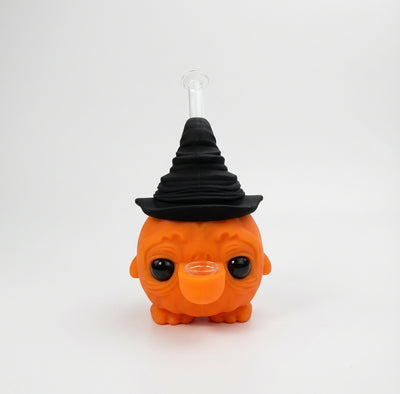 6.6" Silicone Pumpkin Wizard Hat Water Pipe